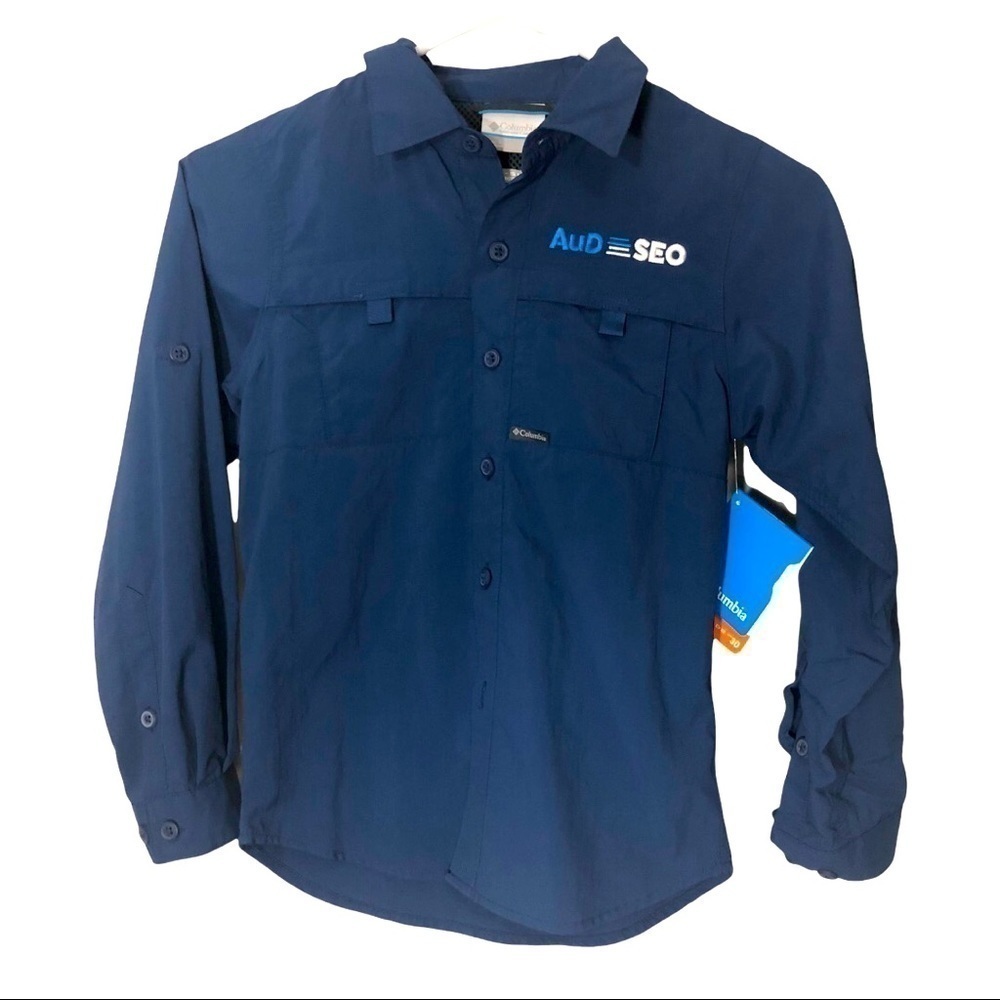 NWT Columbia B Kestrel Trail Woven Long Sleeve Shirt Omni- Shade Youth Small